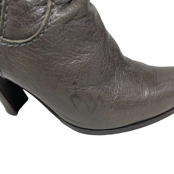 Henry Beguelin Knee High Taupe Leather Boots - Brown Gray - Fur Trim - Size 36.5 - Picture 9 of 12